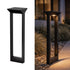 Solar-powered outdoor lamp post with a modern design on a white background