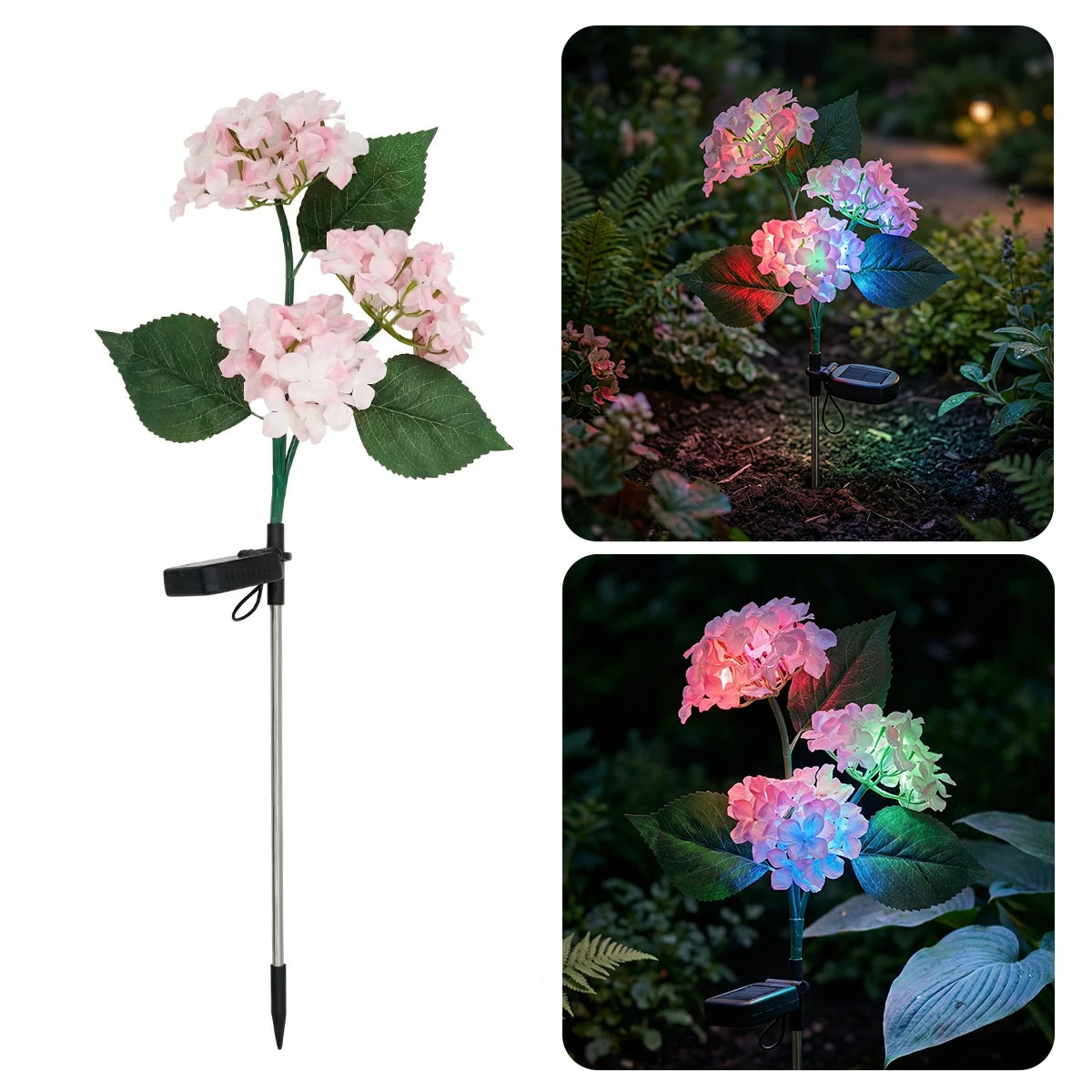 Hardoll Solar Hydrangea Flower Decorative Light – RGB, Waterproof | Solar Light for Home & Garden Outdoor India Pink
