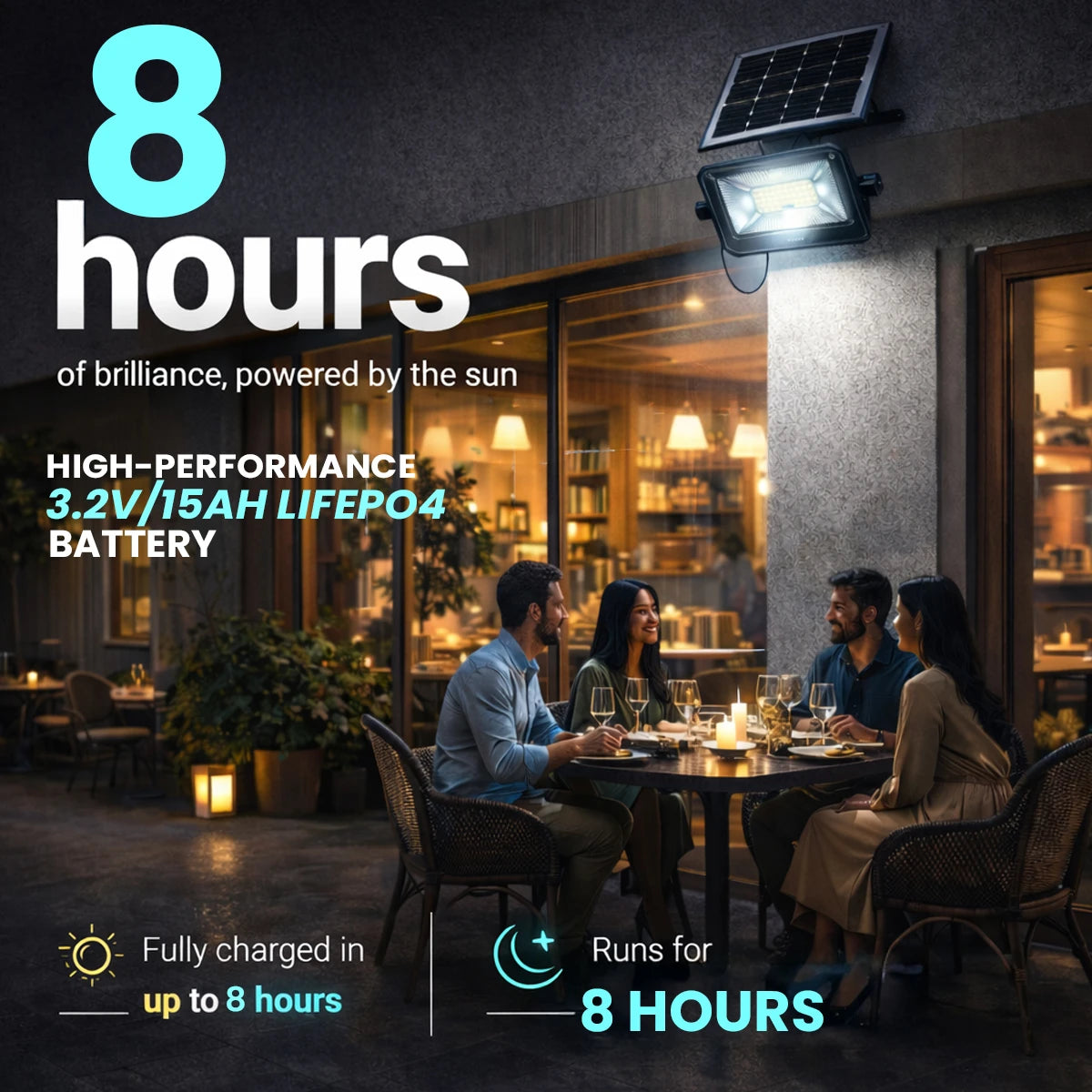 Hardoll Solar Flood Light 200W with Remote, Cool White LED, 5M Cable, Waterproof IP65 ABS + Glass Body, Replaceable 15000mAh Lifepo4 Battery for Home, Garden, Terrace, Outdoor (Refurbished)