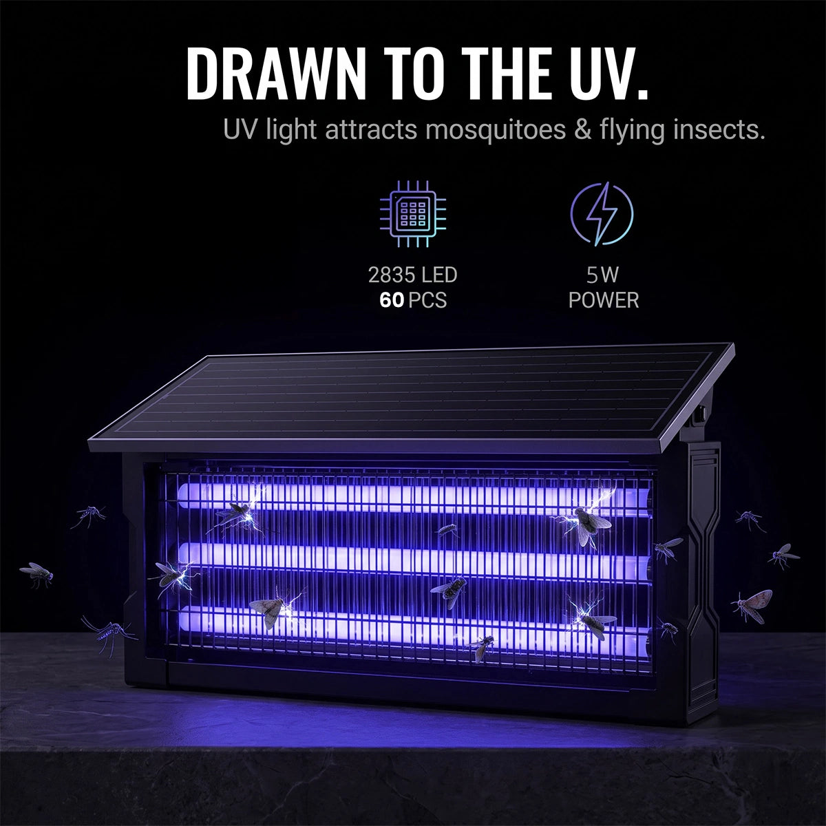 solar bugs killer light draws the mosquitos and insects