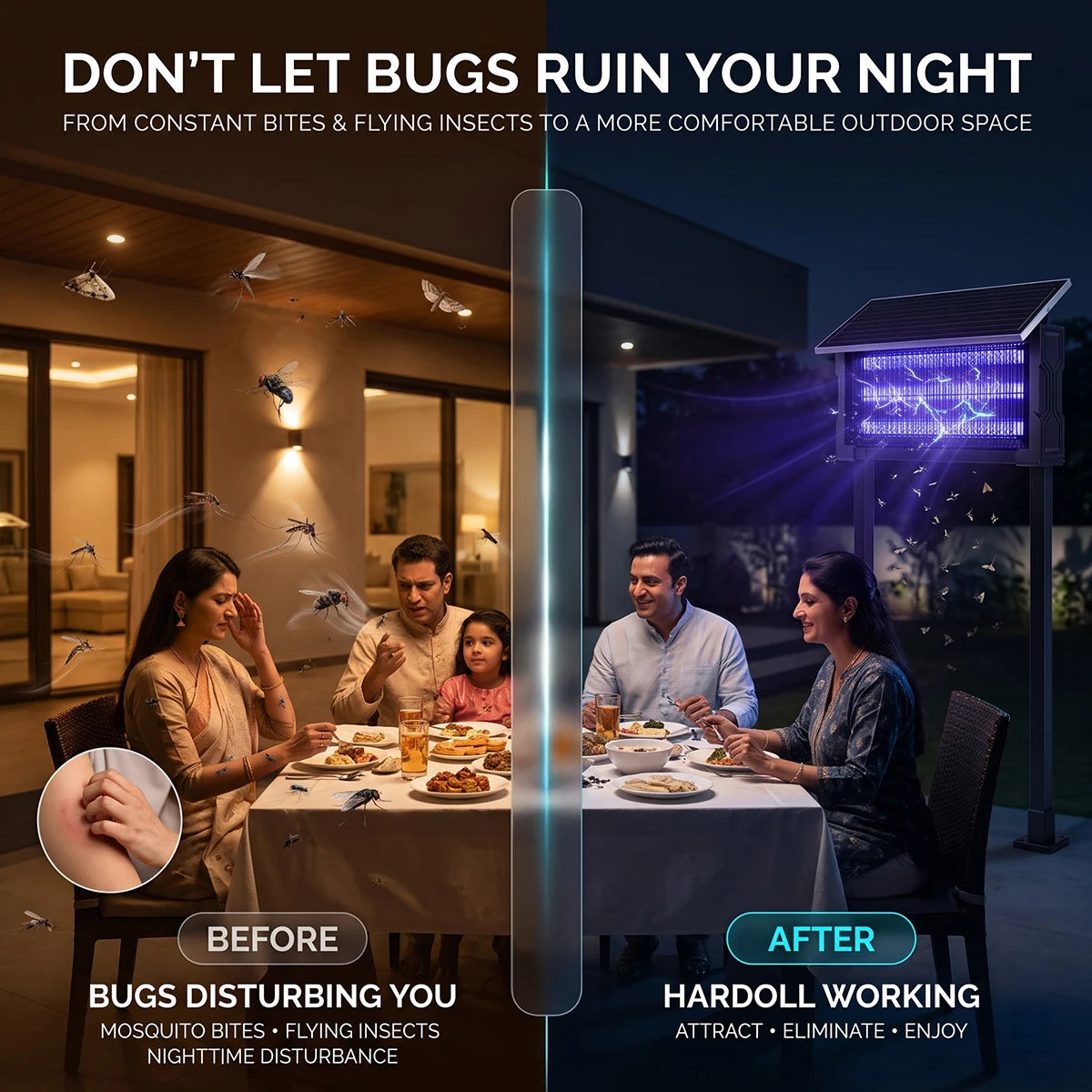 be safe from the bugs and mosquitos - hardoll solar mosquito killer lamp