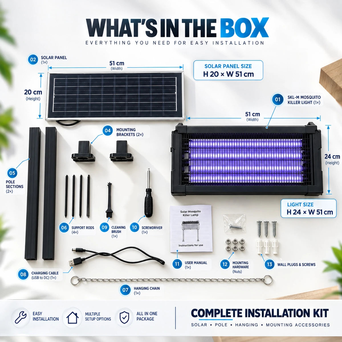 what's in the box solar mosquito killer lamp 