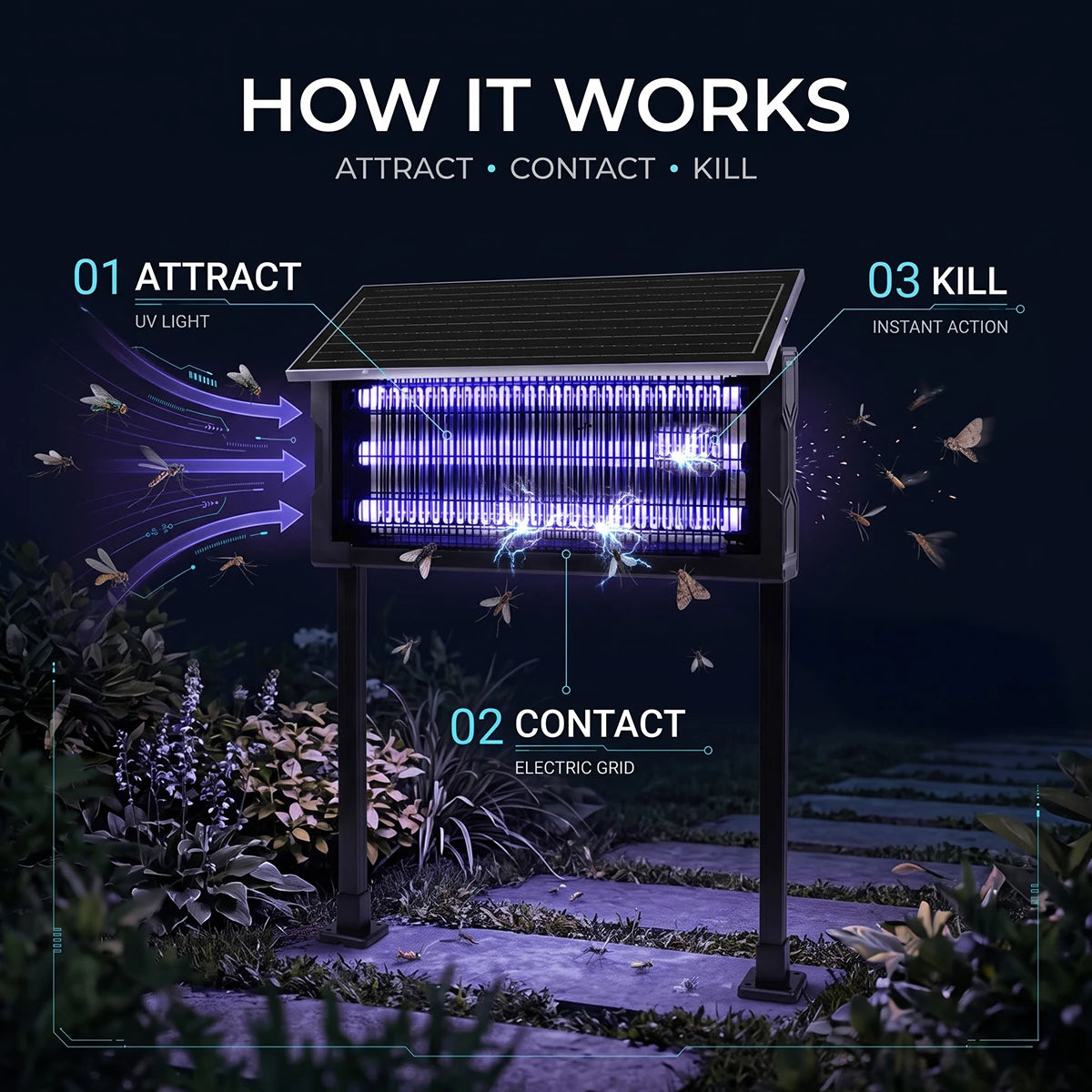 how solar mosquito killer lamp works