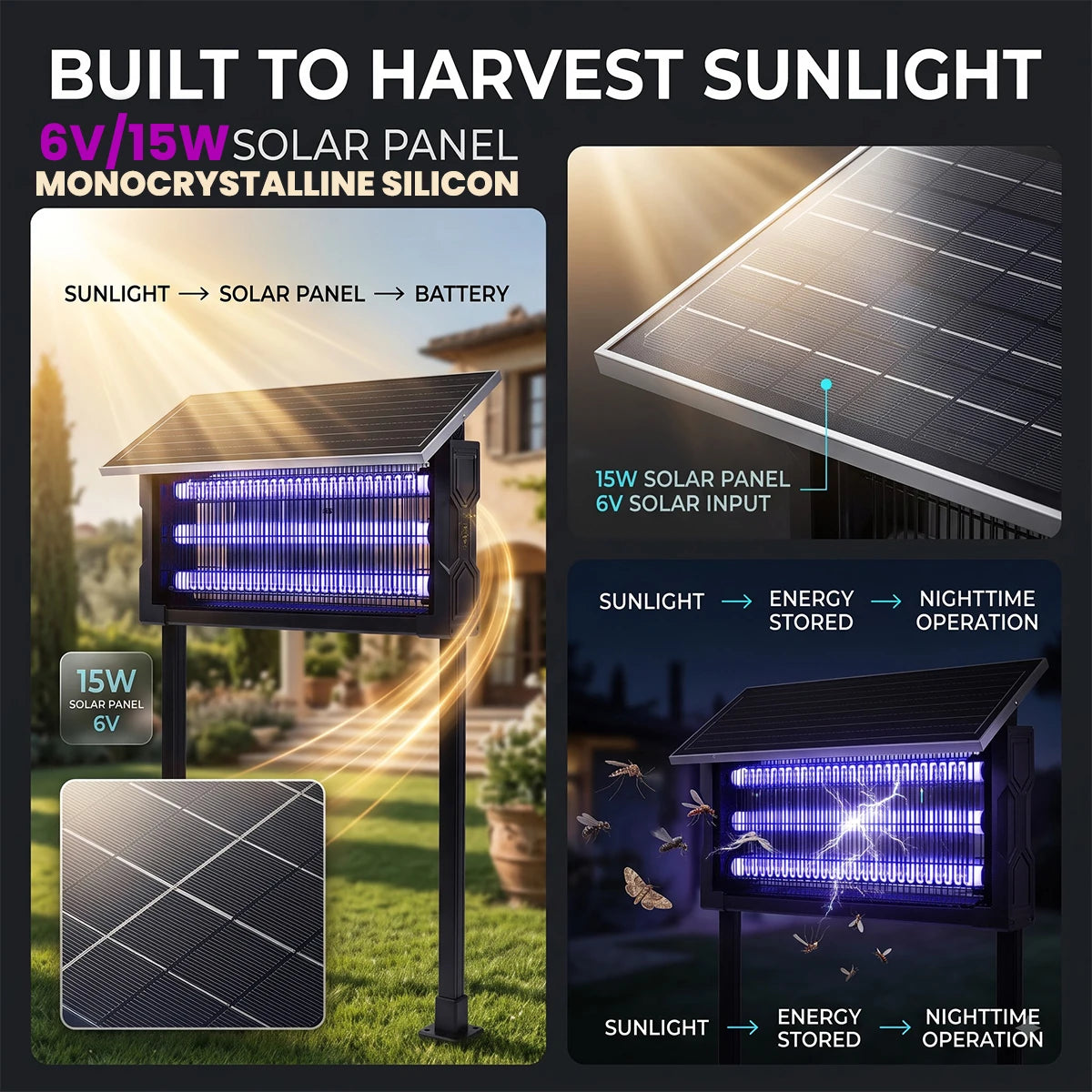 solar working mosquito killer light