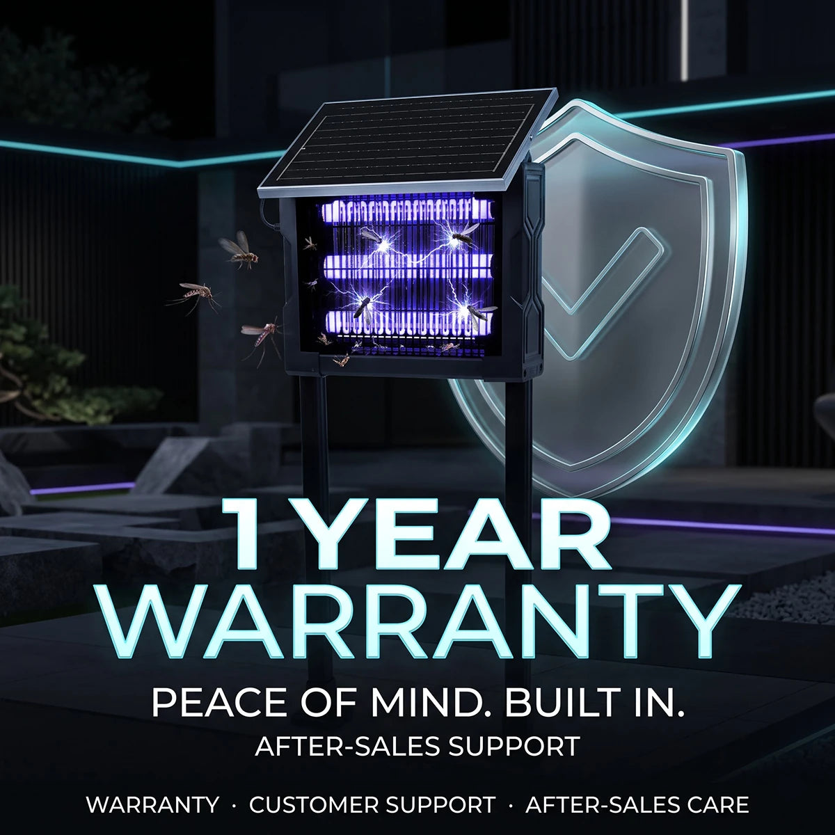 1 year warranty for the  solar mosquito killer light