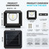 Hardoll Solar Pillar Light Outdoor Waterproof | Solar Gate Light with 3000mAh LiFePO4 Battery, Auto On/Off, Mono Solar Panel for Home, Garden, Fence, Terrace & Compound Wall (Large)