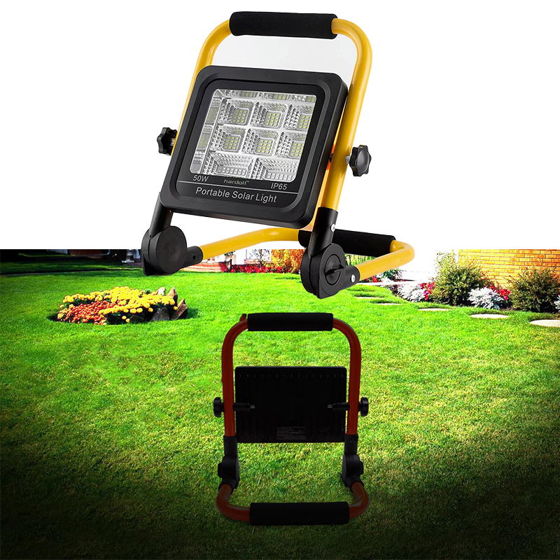 Hardoll 50W Solar Portable LED Work Light Waterproof Outdoor Camping E