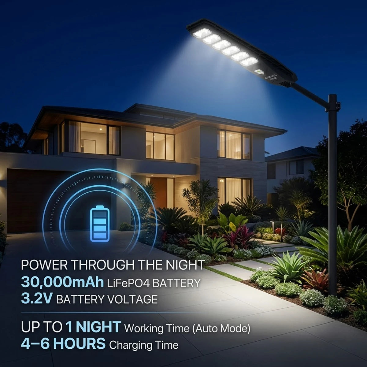 Hardoll 600W All-in-One Solar Street Light – ABS, Energy-Saving Waterproof LED | Best Solar Light for Home & Garden India