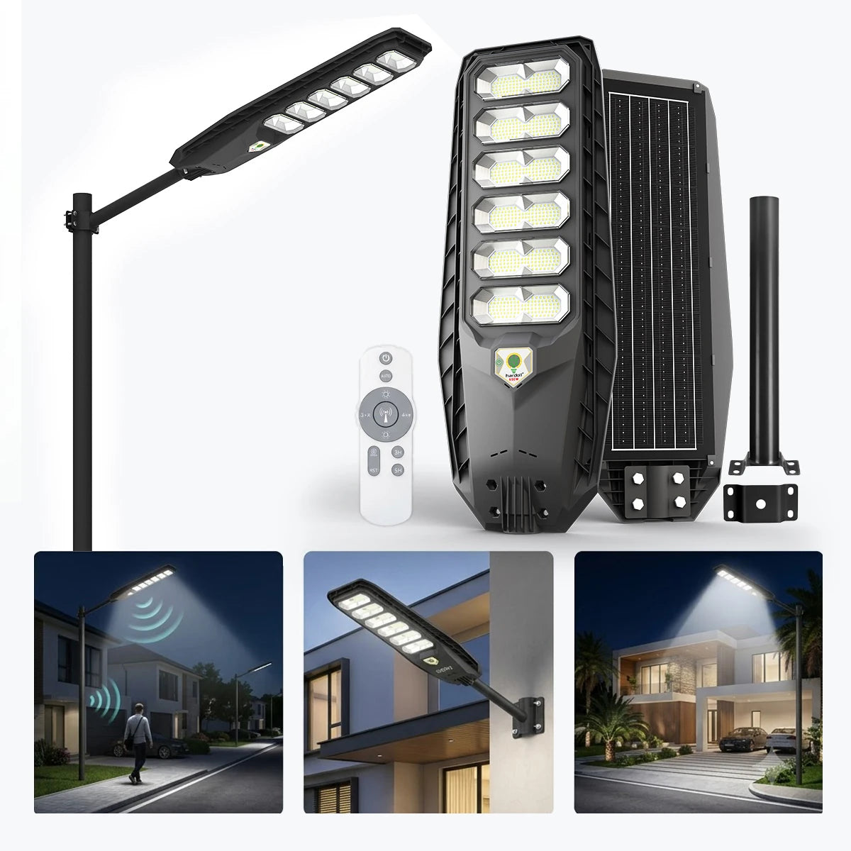 Hardoll 600W All-in-One Solar Street Light – ABS, Energy-Saving Waterproof LED | Best Solar Light for Home & Garden India