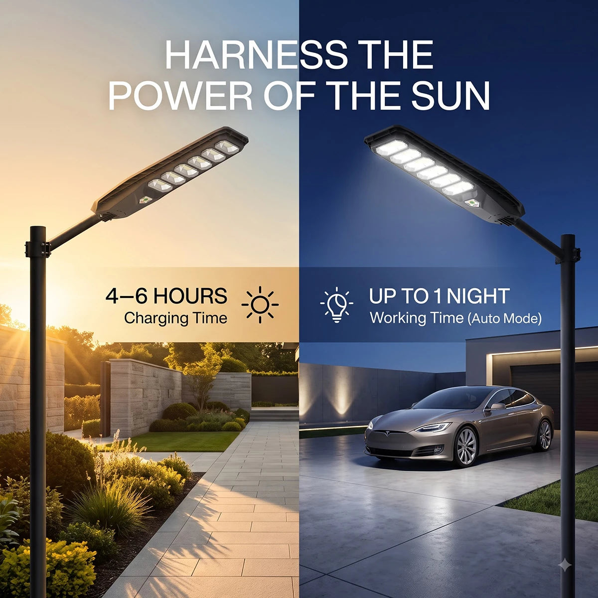 Hardoll 600W All-in-One Solar Street Light – ABS, Energy-Saving Waterproof LED | Best Solar Light for Home & Garden India