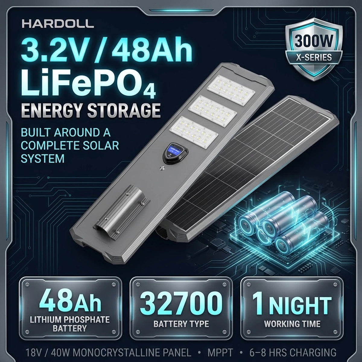solar street light with LiFePO4 battery
