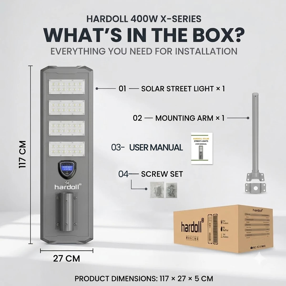 what all are there in box for the installation purposes of the solar street light