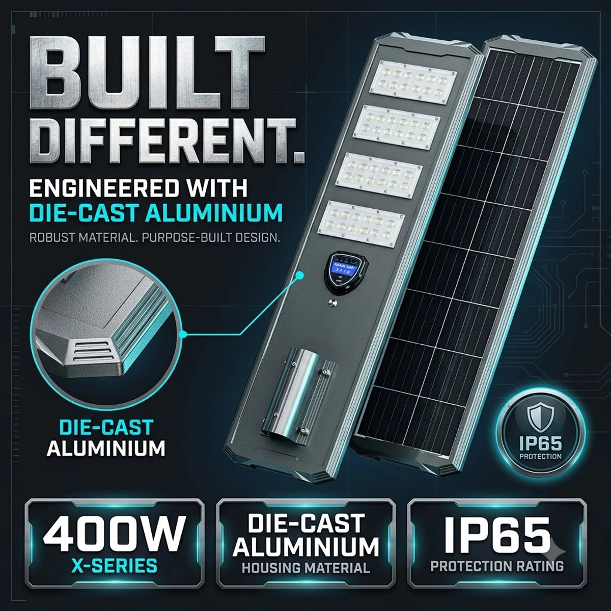 die cast aluminium 400W solar street light in X - series