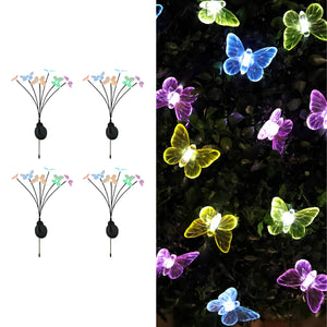 Hardoll Solar Lights Outdoor 6 LED Butterfly Lamp for Home Garden Waterproof Decoration(Multicolor- Pack of 1)