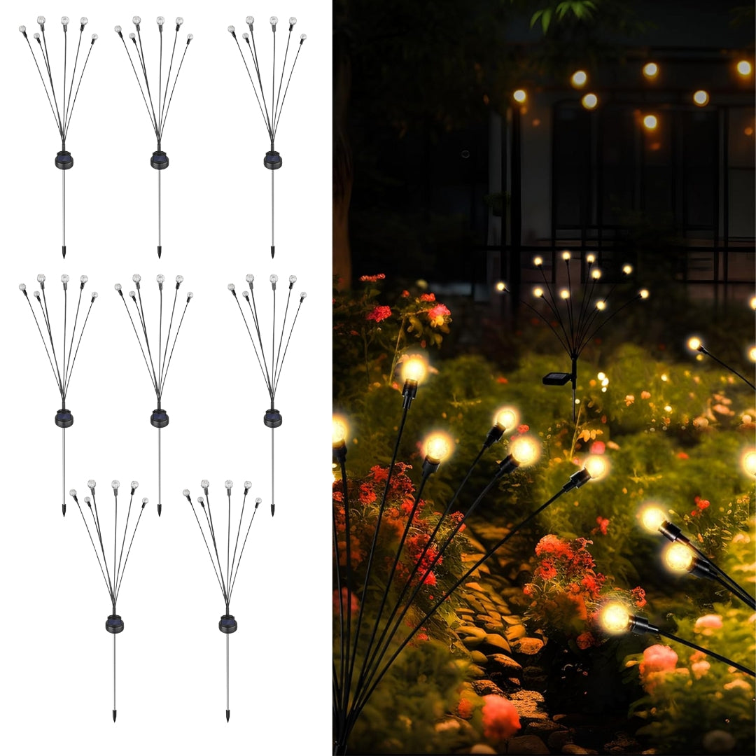 Hardoll Solar Lights Outdoor 6 LED Crystal Lamp for Home Garden Waterproof Decoration (Warm White-Pack of 1)