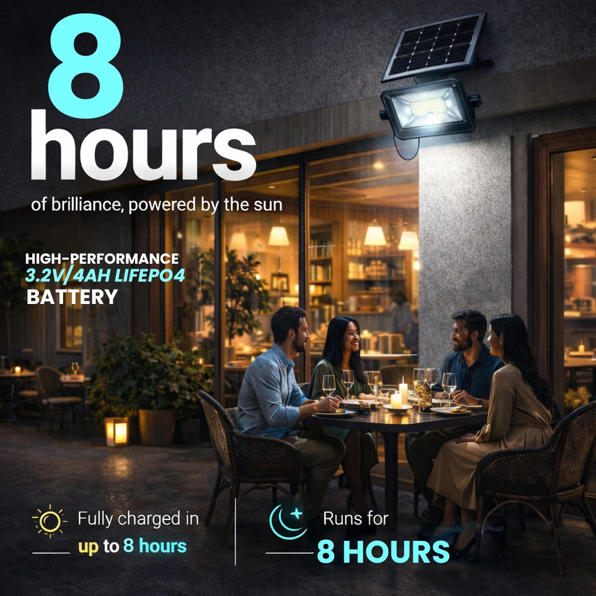 Hardoll Solar Flood Light 50W with Remote, Cool White LED, 5M Cable, Waterproof IP65 ABS + Glass Body, Replaceable 4000mAh Lifepo4 Battery for Home, Garden, Terrace, Outdoor (Pack of 1) (Refurbished)