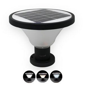 Hardoll Solar Pillar Lights for Outdoor Home Garden Waterproof Wall Gate Post Lamp (Round Shape-Refurbished)