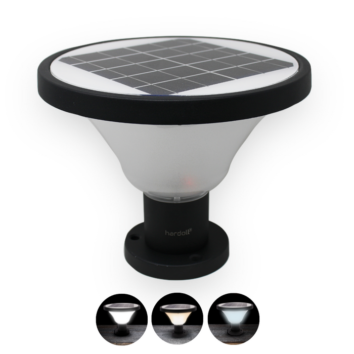 Hardoll Solar Pillar Lights for Outdoor Home Garden Waterproof Wall Gate Post Lamp (Round Shape-Refurbished)