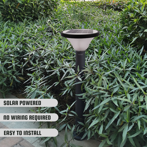 Hardoll 15W Solar Pillar Lights for Outdoor Home Garden Waterproof Wall Gate Post Lamp with Pole(Round Shape-Pack of 1)