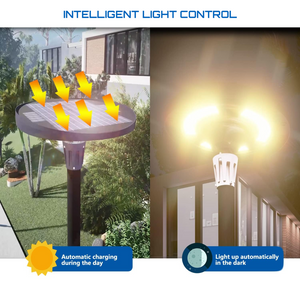 Hardoll 800W Solar UFO Light for Home Garden LED Waterproof Outdoor Lamp(Warm White &Cool White+RGB)