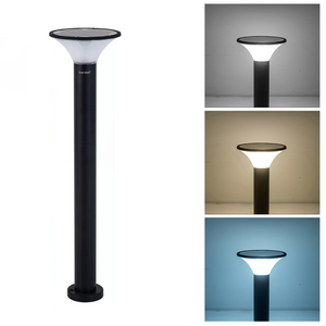 Hardoll 10W Solar Lights for Outdoor Home Garden 20 LED Waterproof Pillar Wall Gate Post Lamp with Pole(Round Shape-Pack of 1)