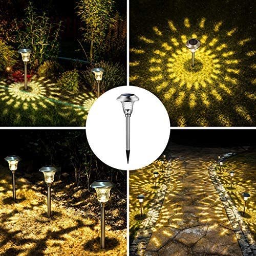 Hardoll LED Solar Pathway Lights for Home Outdoor Garden Decoration Warm White