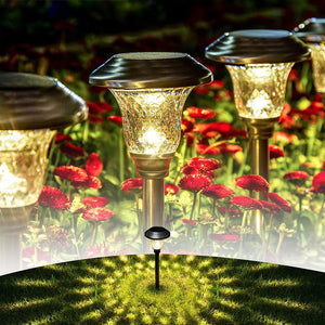 Hardoll LED Solar Pathway Lights for Home Outdoor Garden Decoration Warm White (Refurbished)