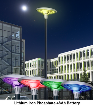 Hardoll 1200W Solar UFO Light for Home Garden LED Waterproof Outdoor Lamp (Warm White &Cool White+RGB)