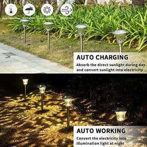Hardoll LED Solar Pathway Lights for Home Outdoor Garden Decoration Warm White (Refurbished)