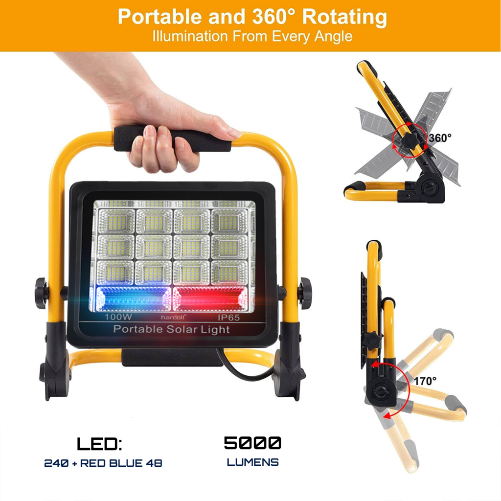 50W-100W LED RECHARGEABLE Solar Floodlight Portable Work Light Camping 4  Modes £22.99 - PicClick UK