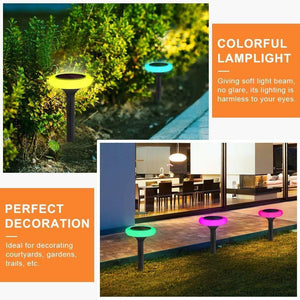 Hardoll Solar Decorative Lights for Home Garden Outdoor Color Changing Disk Shaped Waterproof LED Lamp