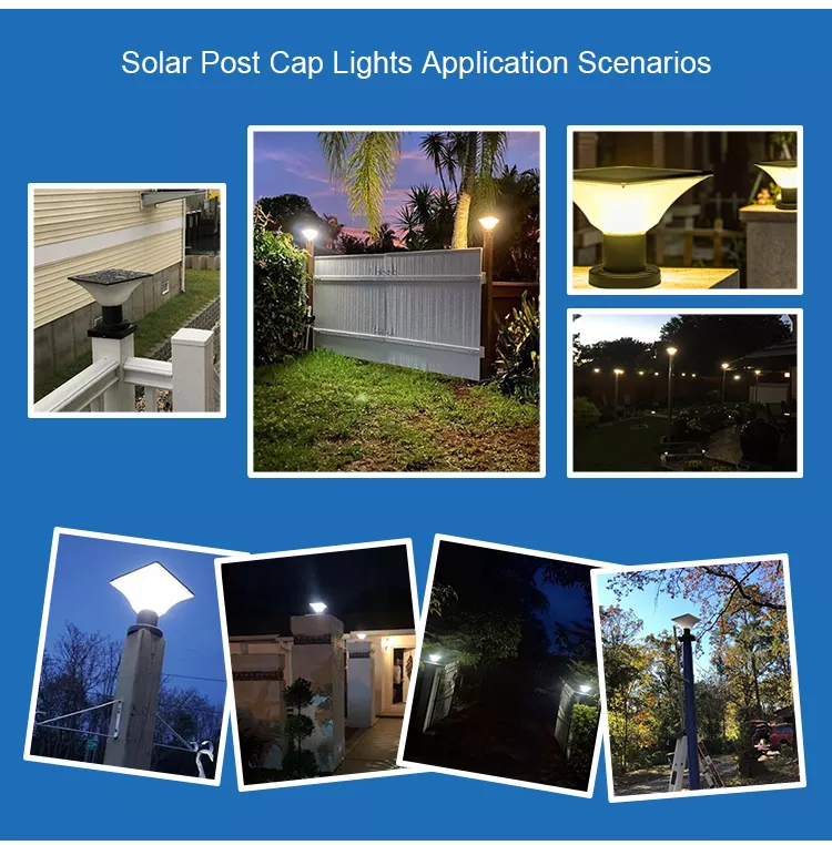 Hardoll Solar Pillar Lights for Outdoor Home Garden Waterproof Wall Gate Post Lamp (Square Shape)