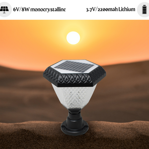Hardoll Solar Lights for Home Outdoor Garden 33 LED Waterproof Pillar Wall Gate Post lamp (Hexagon shaped- Warm white RGB)
