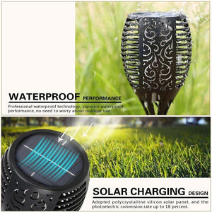 Hardoll Solar Lights for Home Waterproof Flickering Flames Torches Outdoor Landscape Lights for Decoration for Garden (Refurbished)