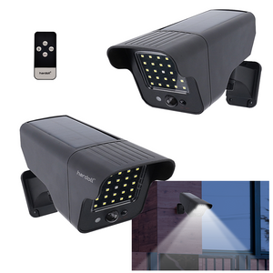 Hardoll 25 LED Solar Security PIR Motion Sensor Lamp for Outdoor Home Garden with Remote Control Dummy Camera Shaped Light(Pack of 1)(REFURBISHED)