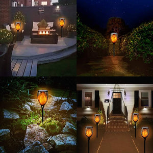 Hardoll Solar 33 LED Flickering Flames Torches Lights for Home Waterproof Landscape Outdoor Lamp for Decoration Garden(Refurbished)