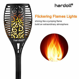 Hardoll Solar Lights for Home Waterproof Flickering Flames Torches Outdoor Landscape Lights for Decoration for Garden (Refurbished)
