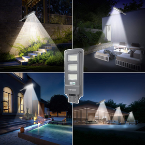 Hardoll 120W Solar Street Light LED Outdoor Waterproof Lamp for Home Garden (Cool White-Pack of 1)(Refurbished)