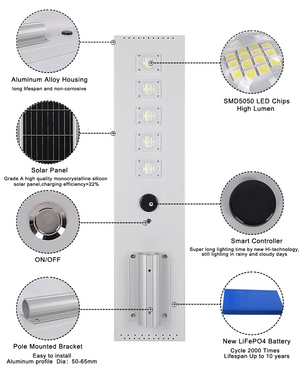 Hardoll 150W All in One Solar Street Light LED Outdoor Waterproof Lamp for Home Garden with Aluminium Body (Cool White) (Pack of 1)