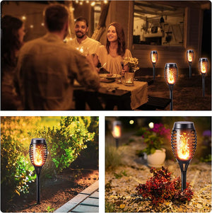 Hardoll Solar 12 LED Flickering Flames Torches Lights for Home Waterproof Landscape Outdoor Lamp for Decoration Garden