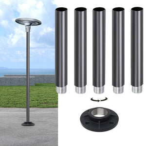 Hardoll Black Aluminium Poles with base for Solar Garden Outdoor UFO Lights (Height: 4 Feet,6 Feet,8 Feet,10 Feet,12 Feet,14Feet)