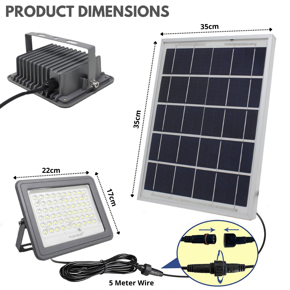 Hardoll 100W Solar Flood Light LED Outdoor for Lamp for Home Garden Waterproof(Cool White) Refurbished