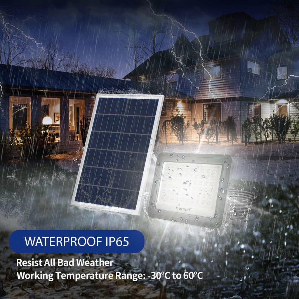 Hardoll 100W Solar Flood Light LED Outdoor for Lamp for Home Garden Waterproof(Cool White) Refurbished