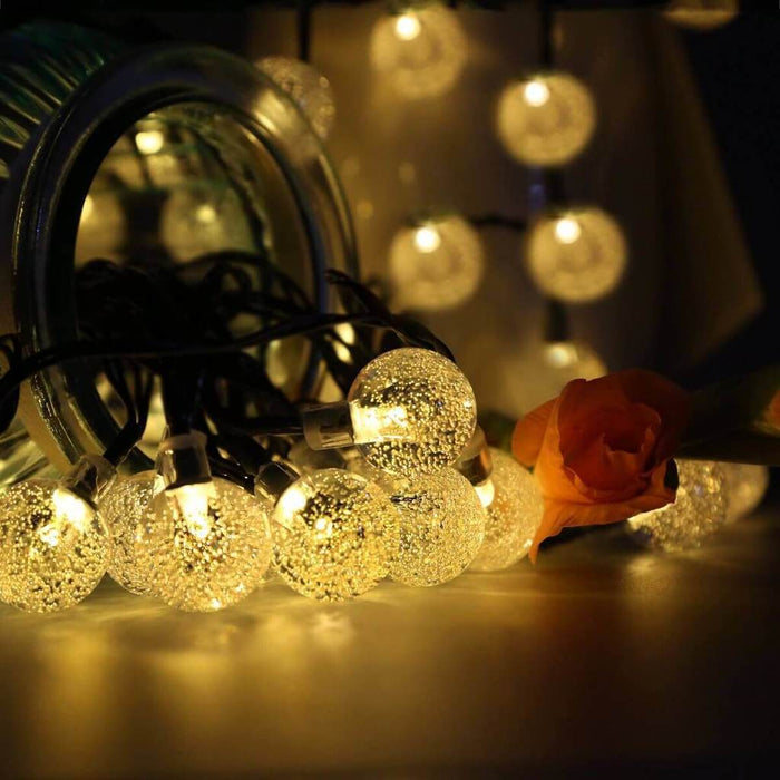 Hardoll® 30 LED-20ft Crystal Ball Decorative Waterproof Solar String Lights for Garden, Home,  (Warm white)