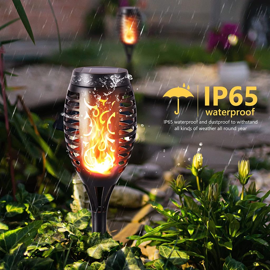 Hardoll Solar 12 LED Flickering Flames Torches Lights for Home Waterproof Landscape Outdoor Lamp for Decoration Garden(Refurbished)