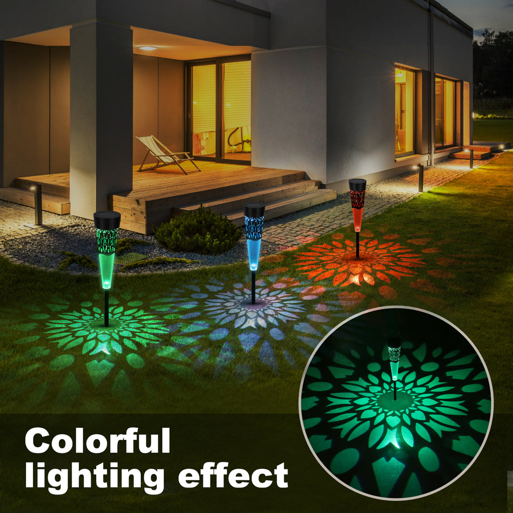 Hardoll Solar LED Decorative Light Waterproof Pathway Lamp for Outdoor Garden(Pack of 1-Warm White &RGB)