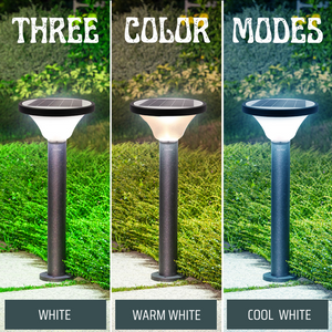 Hardoll 15W Solar Pillar Lights for Outdoor Home Garden Waterproof Wall Gate Post Lamp with Pole(Round Shape-Pack of 1)