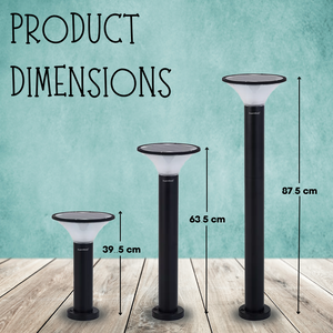 Hardoll 10W Solar Lights for Outdoor Home Garden 20 LED Waterproof Pillar Wall Gate Post Lamp with Pole(Round Shape-Pack of 1)
