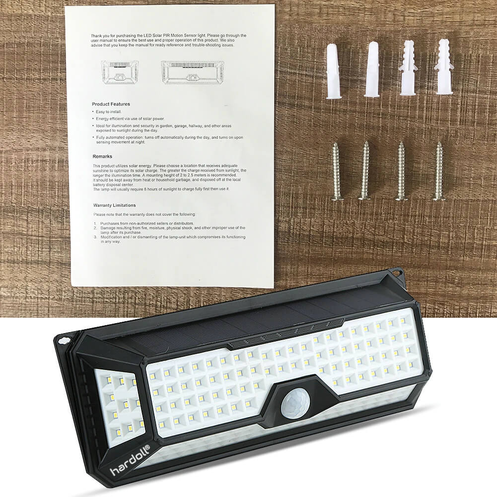 Hardoll Solar Wall Lights for Garden 136 LED Outdoor Motion Sensor Lamp for Home Waterproof