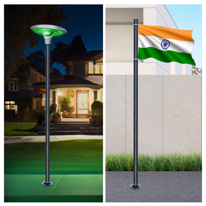 Hardoll Black Aluminium Poles with base for Solar Garden Outdoor UFO Lights (Height: 4 Feet,6 Feet,8 Feet,10 Feet,12 Feet,14Feet)